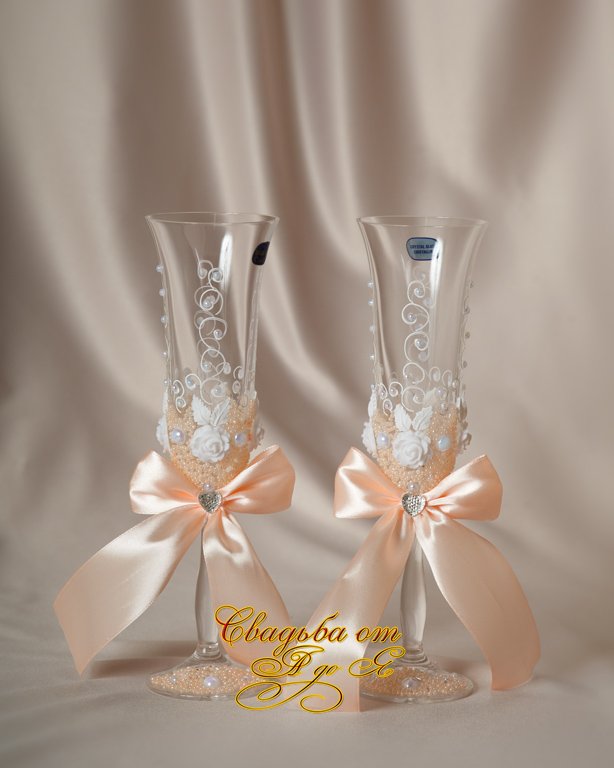 Свадебные бокалы для молодоженов&nbsp;Свадебные аксессуары, украшения, подарки и товары : 
