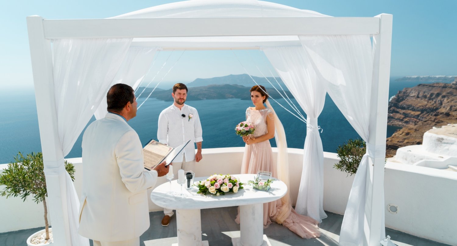 Портфолио&nbsp;Сказочные свадьбы на Санторини (Греция). Организатор «Свадебное Агентство Юлии Веселовой» : 